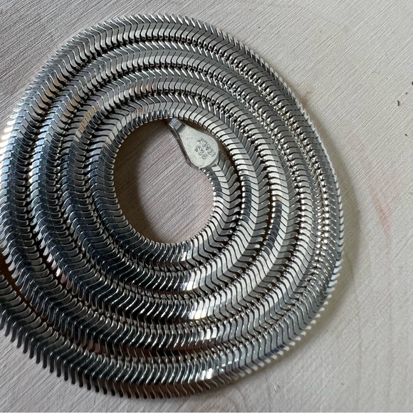 Sterling Silver 925 (Not Herringbone) Snake Necklace - Picture 3 of 7